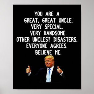 Funny Donald Trump farbror Gag Gift Konservativ Un Poster