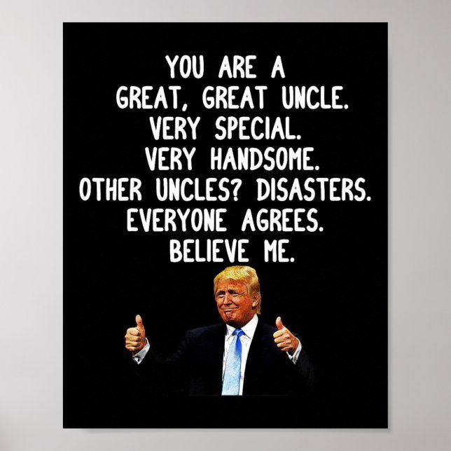 Funny Donald Trump farbror Gag Gift Konservativ Un Poster (Framsidan)