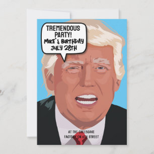 FUNNY DONALD TRUMP FÖDELSEDAGSFEST INBJUDAN