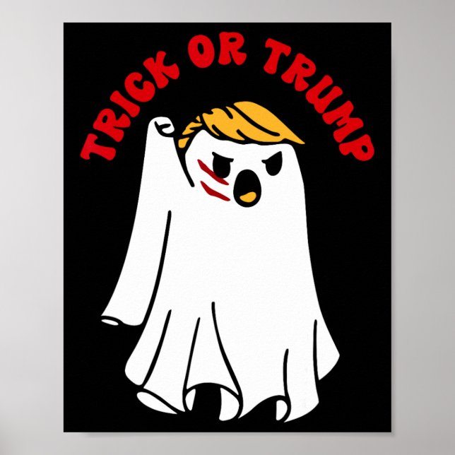 Funny Donald Trump Ghost Fight Fist Trick eller Tr Poster (Framsidan)