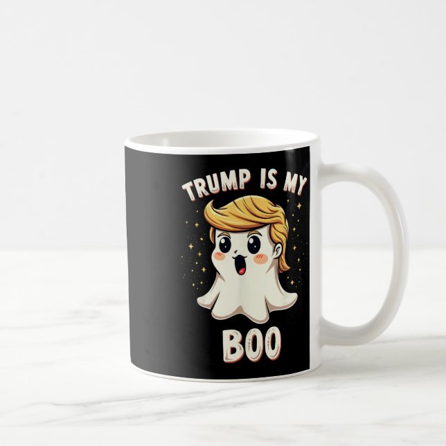 Funny Donald Trump Ghost Halloween fest Spooky Kaffemugg (Höger)