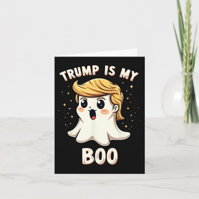 Funny Donald Trump Ghost Halloween fest Spooky Kort (Framsida)