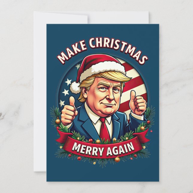 Funny Donald Trump God jul Card Julkort (Framsida)