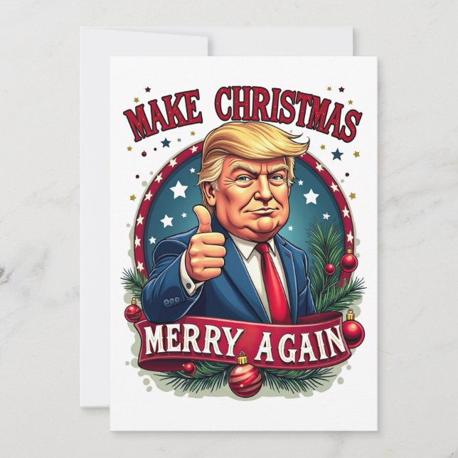 Funny Donald Trump God jul Card Julkort (Framsida)