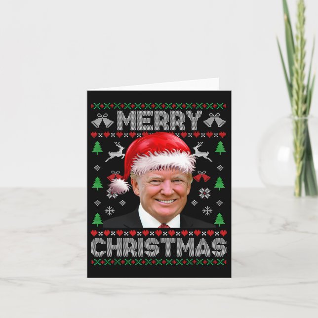 Funny Donald Trump God jul Family Ugly Swe Kort (Framsida)