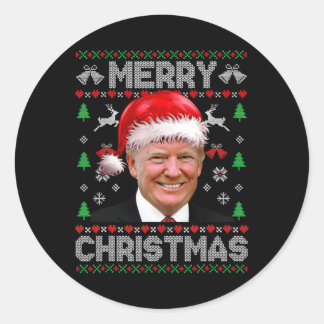 Funny Donald Trump God jul Family Ugly Swe Runt Klistermärke