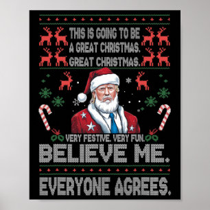 Funny Donald Trump God jul Julafton Pajamas Ho Poster