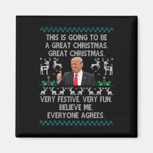 Funny Donald Trump God jul Julafton Pajamas Magnet