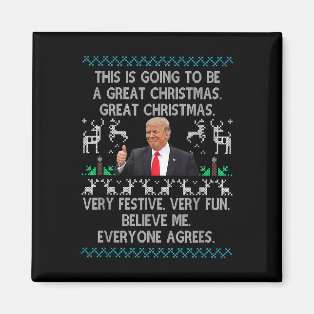 Funny Donald Trump God jul Julafton Pajamas Magnet (Framsidan)