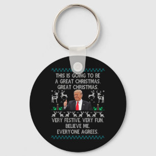 Funny Donald Trump God jul Julafton Pajamas Nyckelring