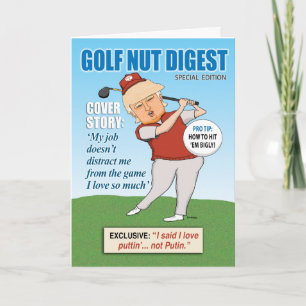 Funny Donald Trump Golf Nöt Birthday Kort