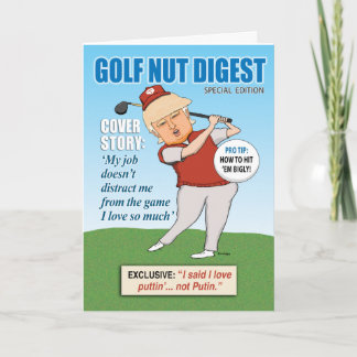 Funny Donald Trump Golf Nöt Birthday Kort