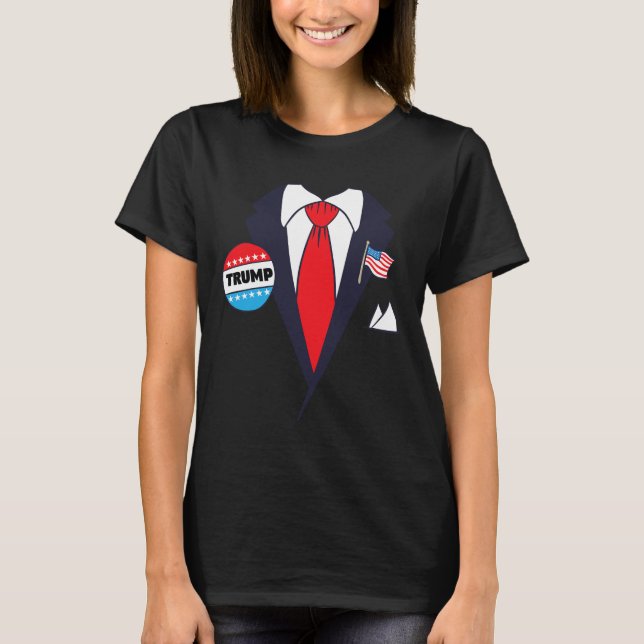 Funny Donald Trump Halloween Costume - Tecknad Tee (Framsida)