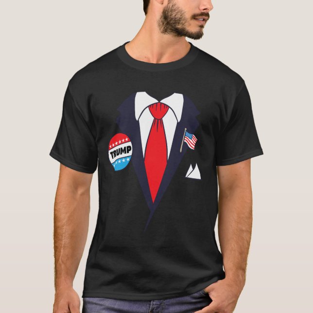Funny Donald Trump Halloween Costume - Tecknad Tee (Framsida)