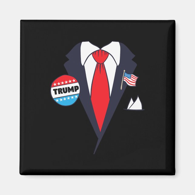 Funny Donald Trump Halloween Costume - Tecknad Tee Magnet (Framsidan)