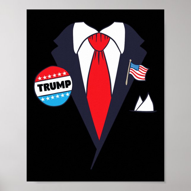 Funny Donald Trump Halloween Costume - Tecknad Tee Poster (Framsidan)