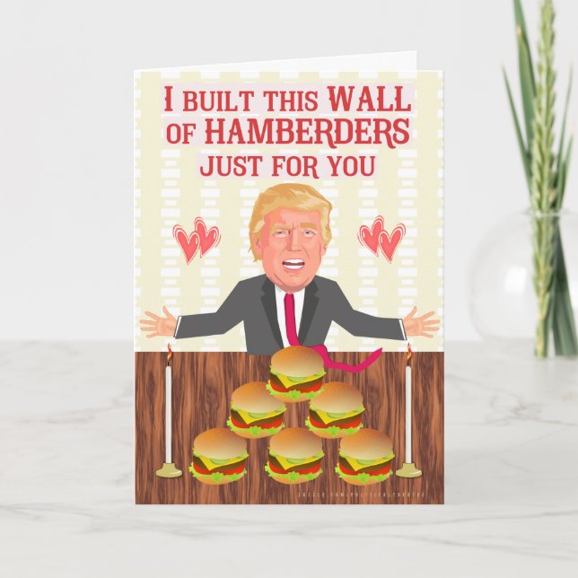 Funny Donald Trump Hamberders Wall Birthday Helgkort (Framsida)