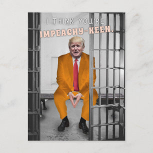 Funny Donald Trump Impeachment Prison Humor Helg Vykort