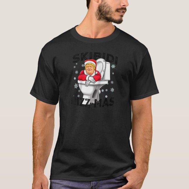 Funny Donald Trump Jultomten Skibidi Rizzmas Chr T Shirt (Framsida)