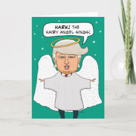 Funny Donald Trump Looklike Hairy Angel jul Helgkort