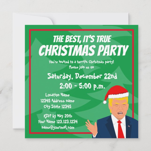 Funny Donald Trump med jultomten party Inbjudningar (Baksida)