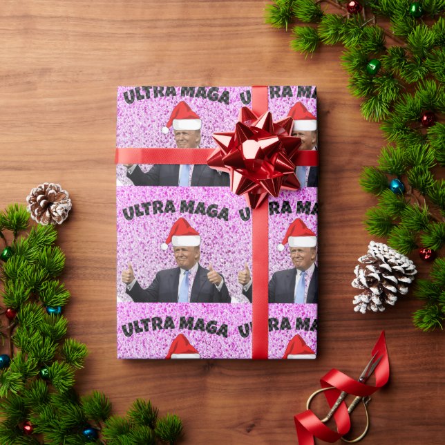 FUNNY DONALD TRUMP MED SANTA HAT PRESENTPAPPER (Julgåva)