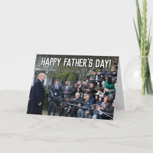 Funny Donald Trump mot Media Fars dag Helgkort