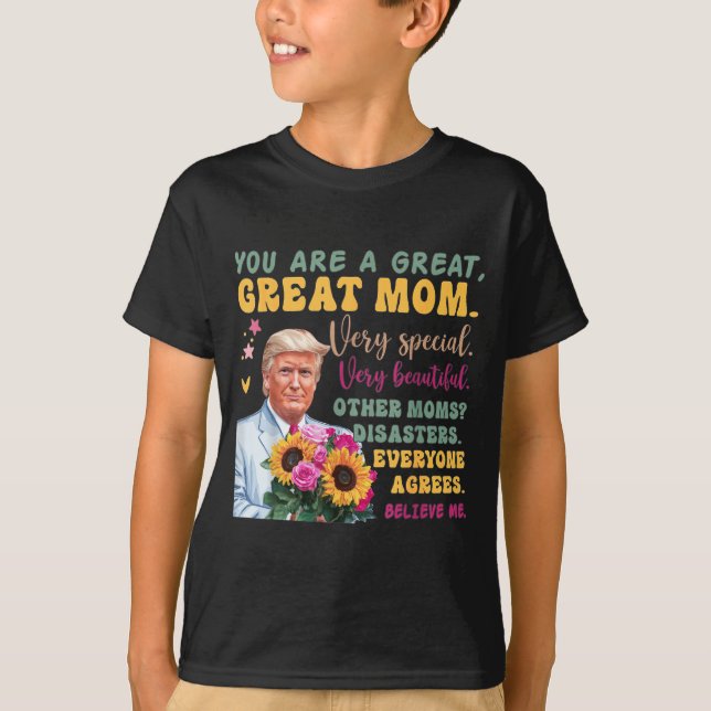 Funny Donald Trump Mothers Day Hold Flower Funny Q T Shirt (Framsida)