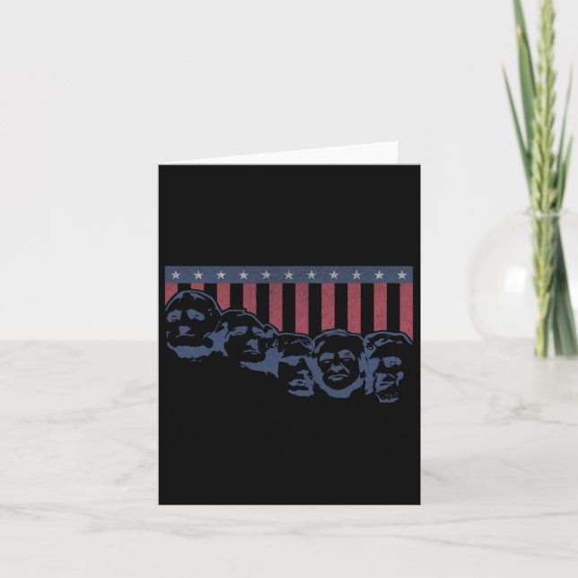 Funny Donald Trump Mount Rushmore American Flagga  Kort (Framsida)