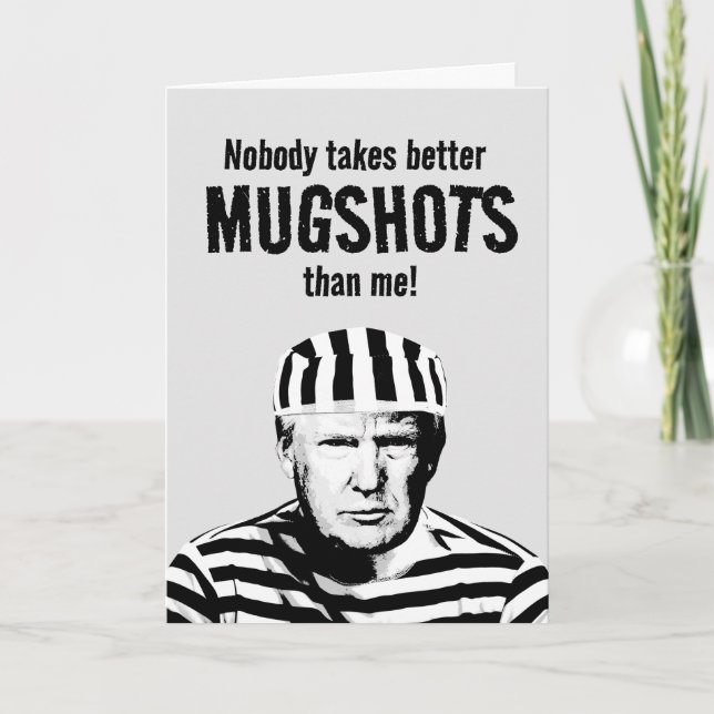 Funny Donald Trump Mugshot Birthday Kort (Framsida)