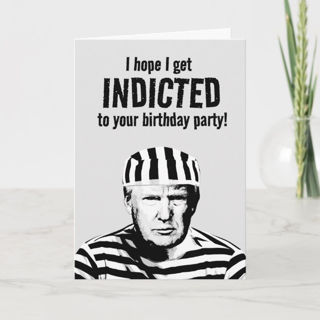 Funny Donald Trump Mugshot Birthday Kort (Framsida)