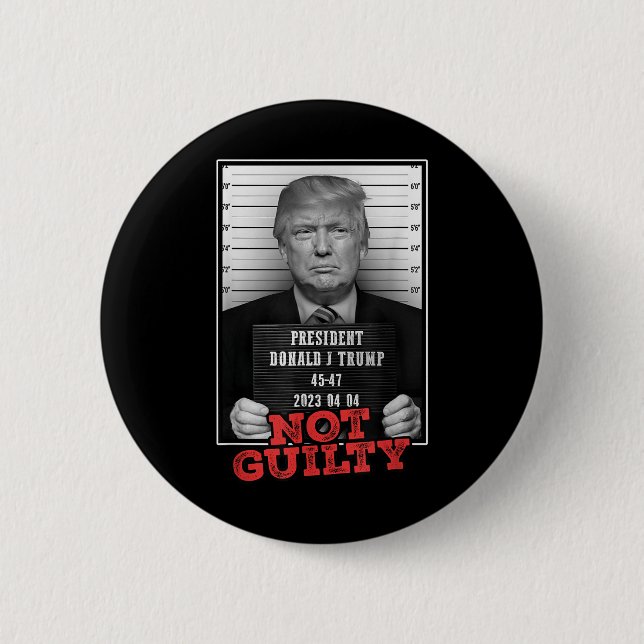 Funny Donald Trump Not Guilty Mugg Shot, gratis Knapp (Framsida)