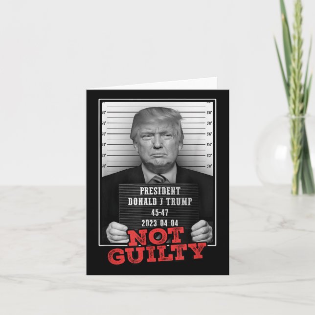 Funny Donald Trump Not Guilty Mugg Shot, gratis Kort (Framsida)