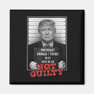 Funny Donald Trump Not Guilty Mugg Shot, gratis Magnet