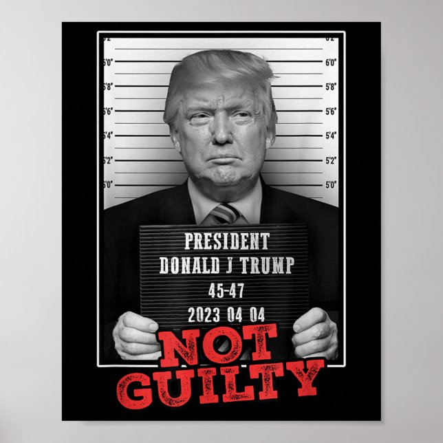 Funny Donald Trump Not Guilty Mugg Shot, gratis Poster (Framsidan)