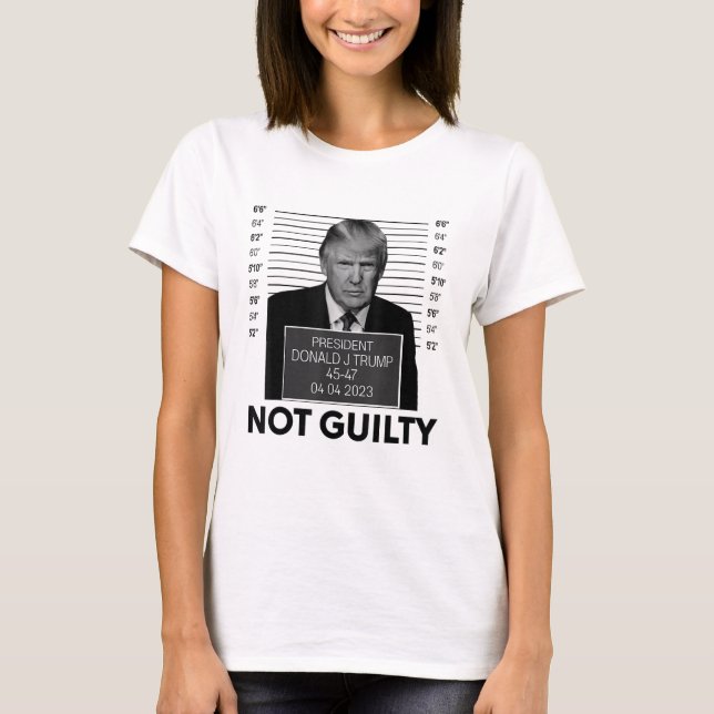 Funny Donald Trump Not Guilty Mugg Shot T Shirt (Framsida)