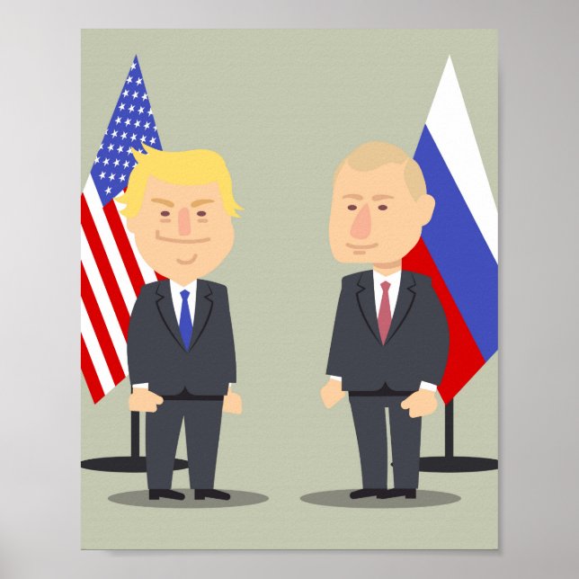 Funny Donald Trump och Vladimir Putin Poster (Framsidan)