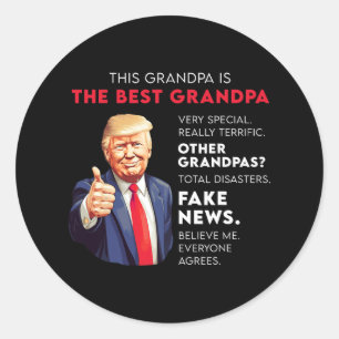 Funny Donald Trump-offert för Konservativ Grandpa Runt Klistermärke