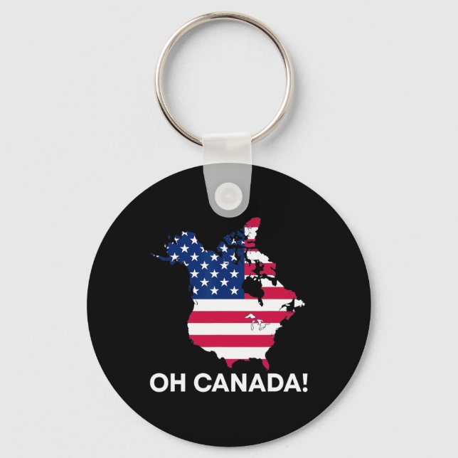 Funny Donald Trump Oh Canada 51st State Usa Americ Nyckelring (Framsida)