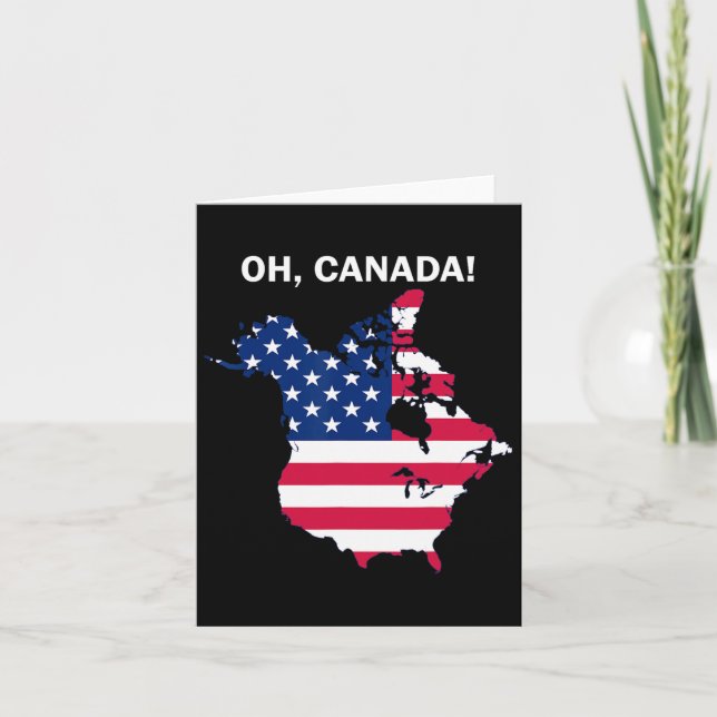 Funny Donald Trump Oh Canada USA Flagga Kort (Framsida)
