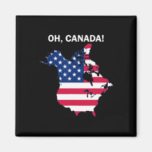Funny Donald Trump Oh Canada USA Flagga Magnet