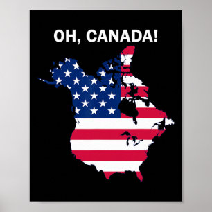 Funny Donald Trump Oh Canada USA Flagga Poster