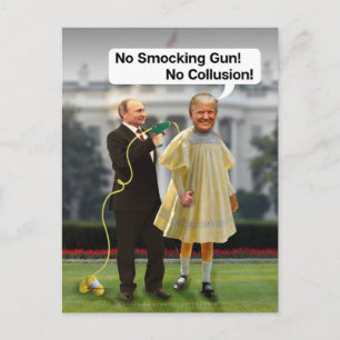 Funny Donald Trump Putin Smocking Gun Joke Helg Vykort