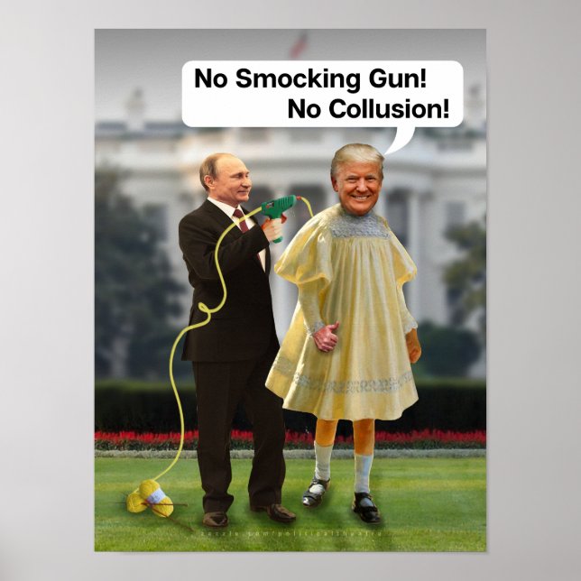 Funny Donald Trump Putin Smocking Gun Joke Poster (Framsidan)
