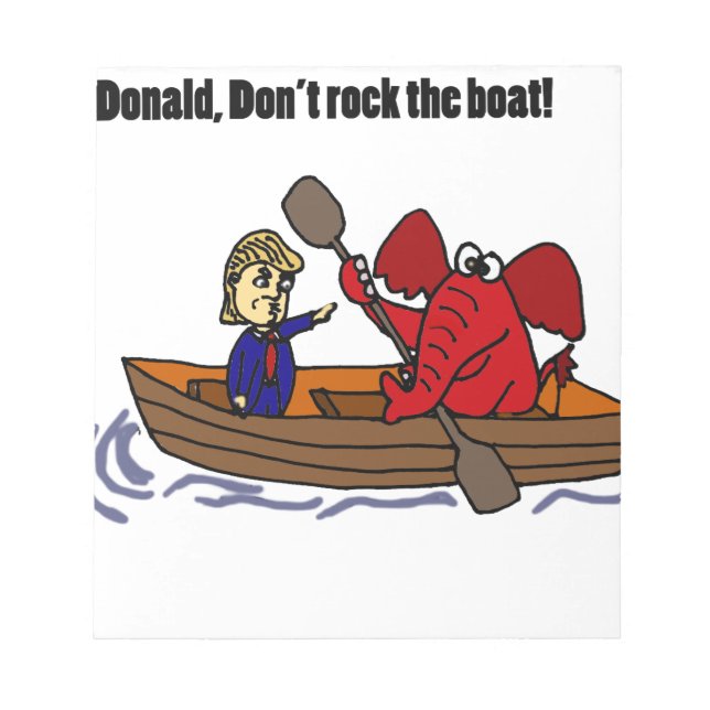 Funny Donald Trump Rocking Rocking Boat Tecknad Anteckningsblock (Framsida)