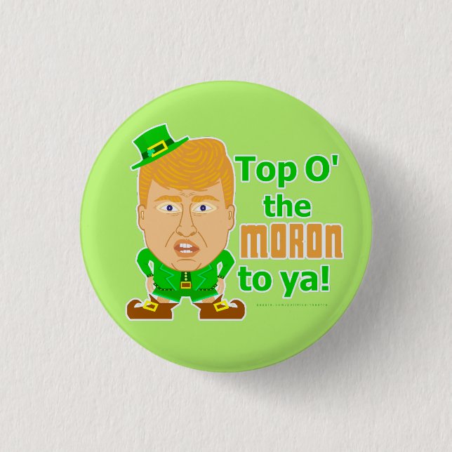 Funny Donald Trump St patricks day Leprechaun Knapp (Framsida)