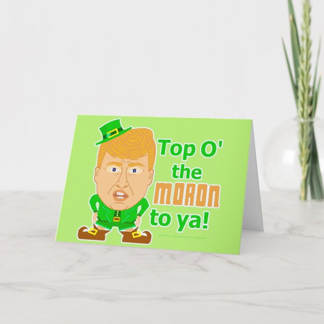 Funny Donald Trump St patricks day Leprechaun Kort (Framsida)