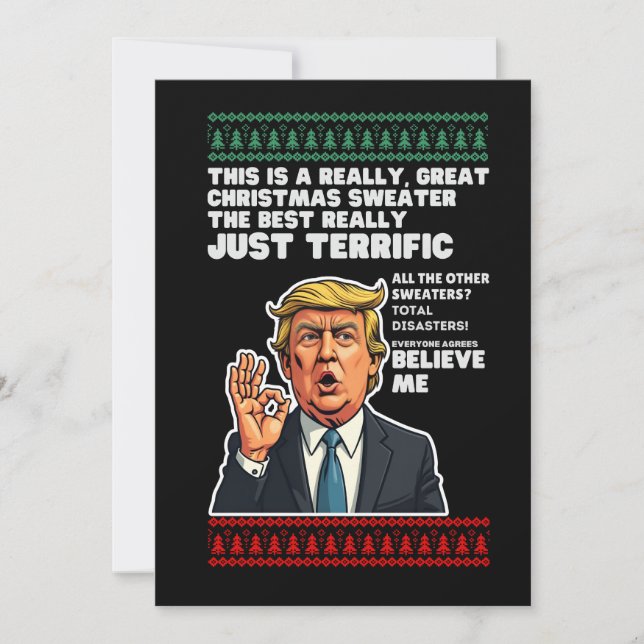 Funny Donald Trump Ugly jul Sweater Parody Inbjudningar (Framsida)