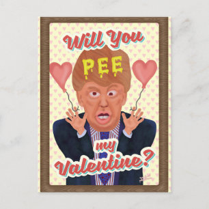 Funny Donald Trump Valentines Day Pee Tape Joke Helg Vykort