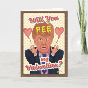 Funny Donald Trump Valentines Day Pee Tape Joke Helgkort